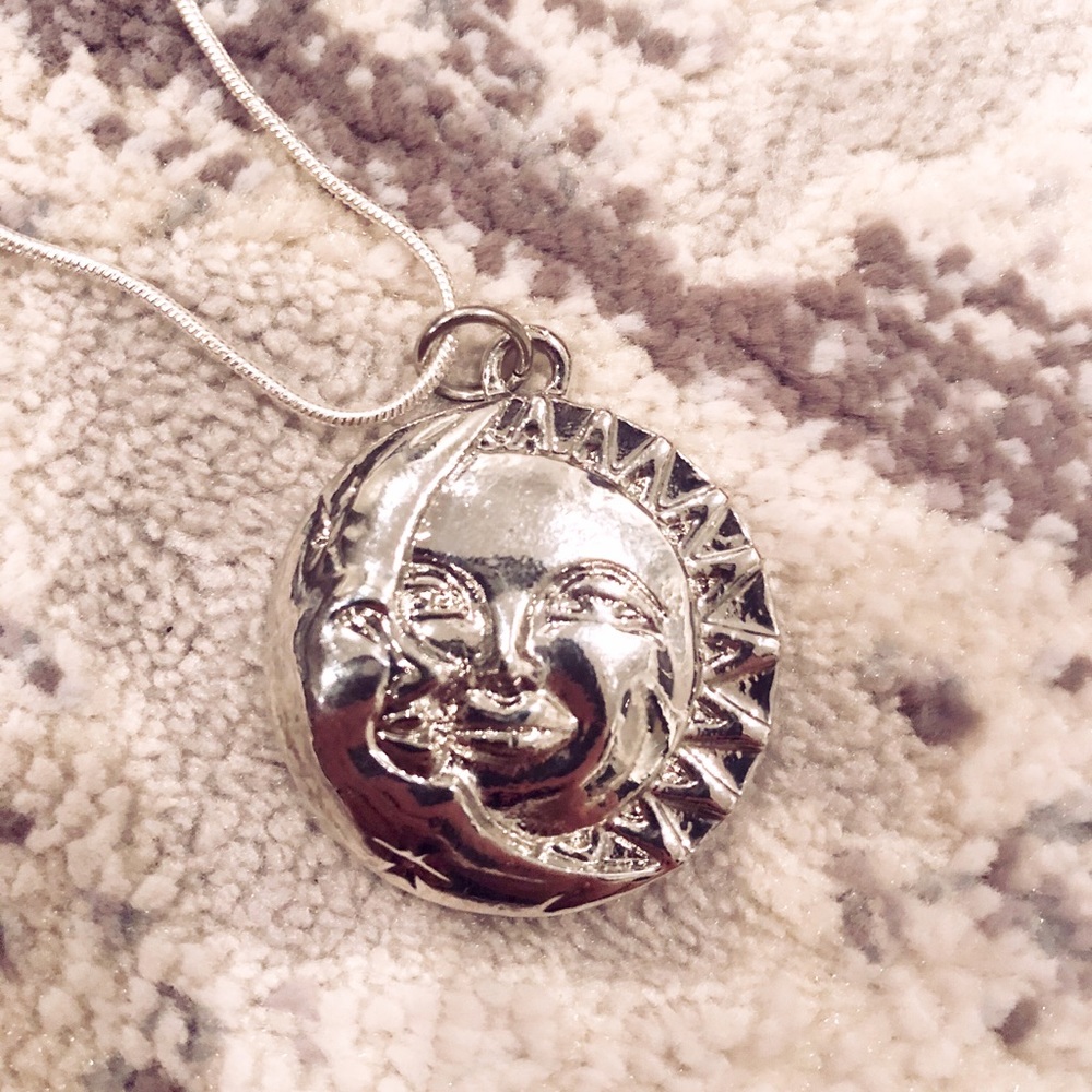 Sterling Silver Sun & Moon Necklace